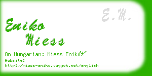 eniko miess business card